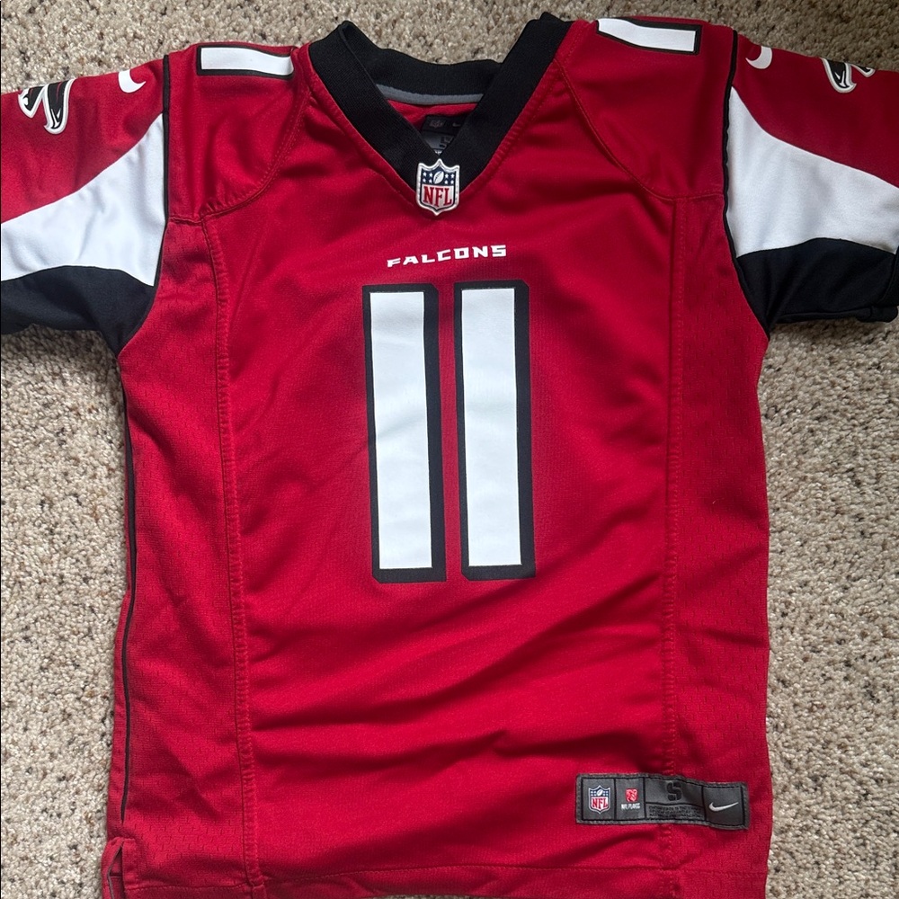 Nike Kids Red and White Football Jersey